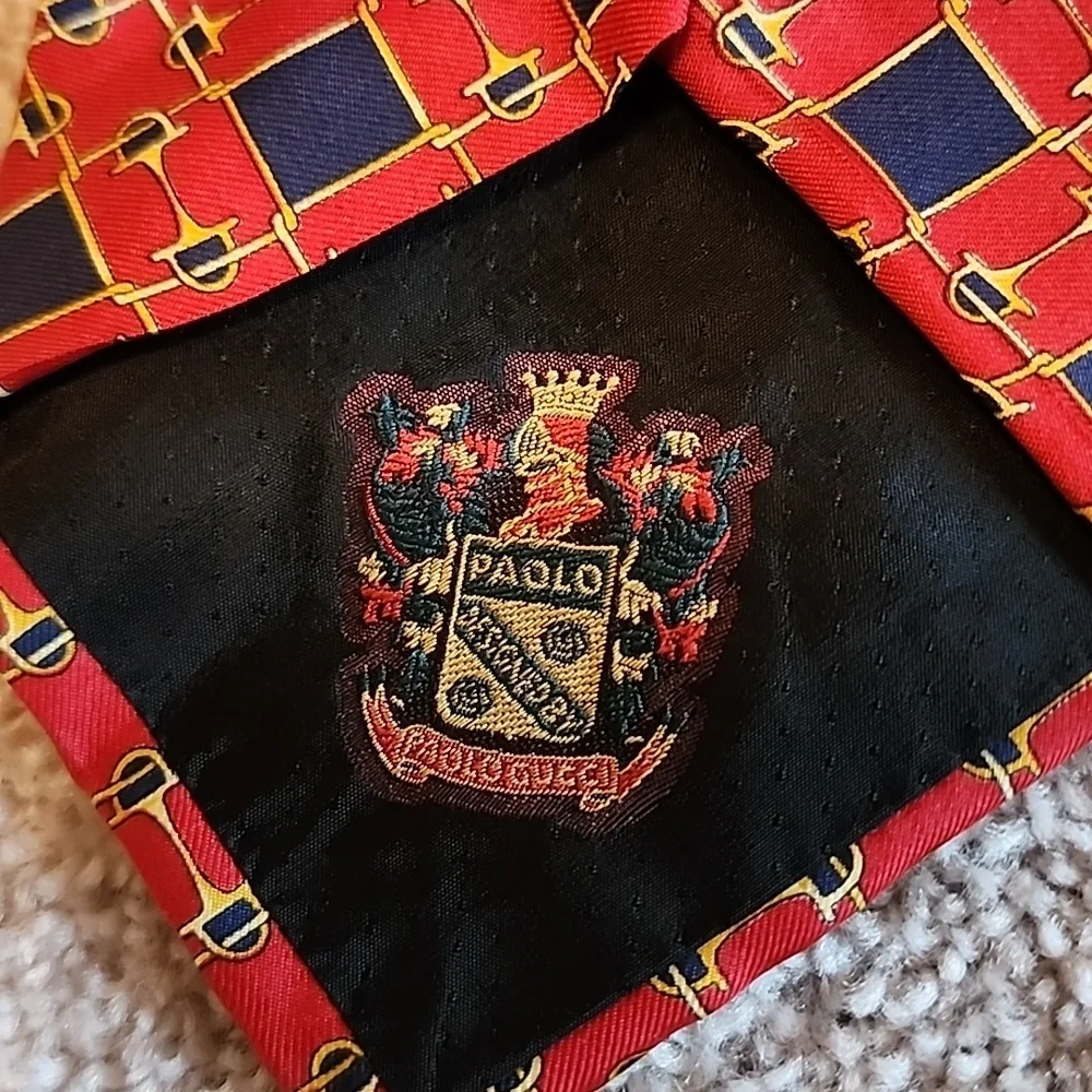 Gucci Tie Red, Blue And Gold,‎ Authenticated
